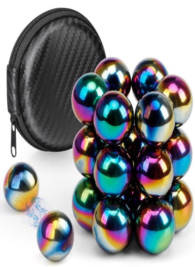 Dilabnba 22PCS Large Rainbow Hematite Magnetic Ball Fidget Toy for Adults, Men Women Magnet Stones Office Desk Toys for Gifts with Fiber Case, Rare Earth Magnets for Ferrite Putty, Age:15+ - Image 1